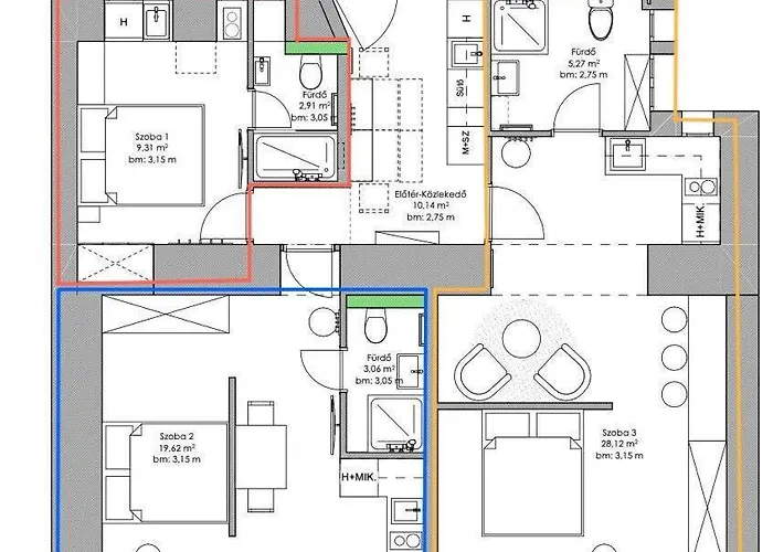 No 9 - 3 Suites, 3 Private Bathrooms And Parking Budapest